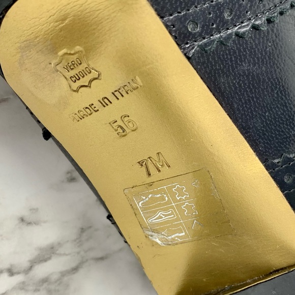 Via Spiga Wingtip Lace Up Leather Oxford 7 Retro Classic Preppy Academia Pinup - Picture 12 of 16